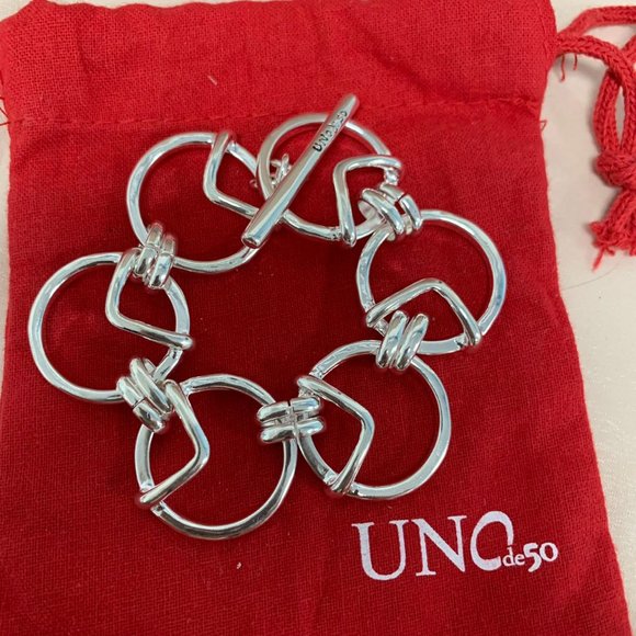UNO de 50 GAMEOF3 BRACELET T-bar fastener Silver-Plated Jewelry Women Bracelet - Picture 1 of 5